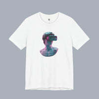 Retro Vaporwave Statue VR T‑Shirt — Neon Aesthetic Gaming Tee alternate view 9