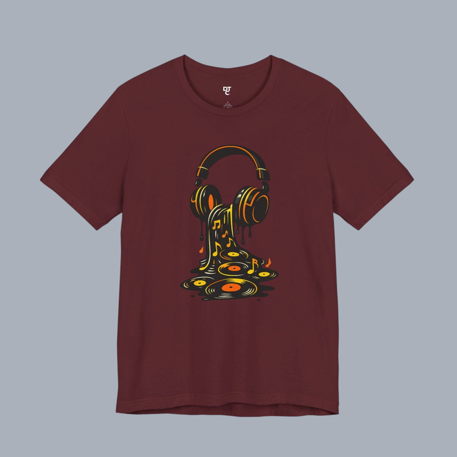 Melting Headphones Tee — Retro Vinyl Drip Music T-Shirt alternate view 19