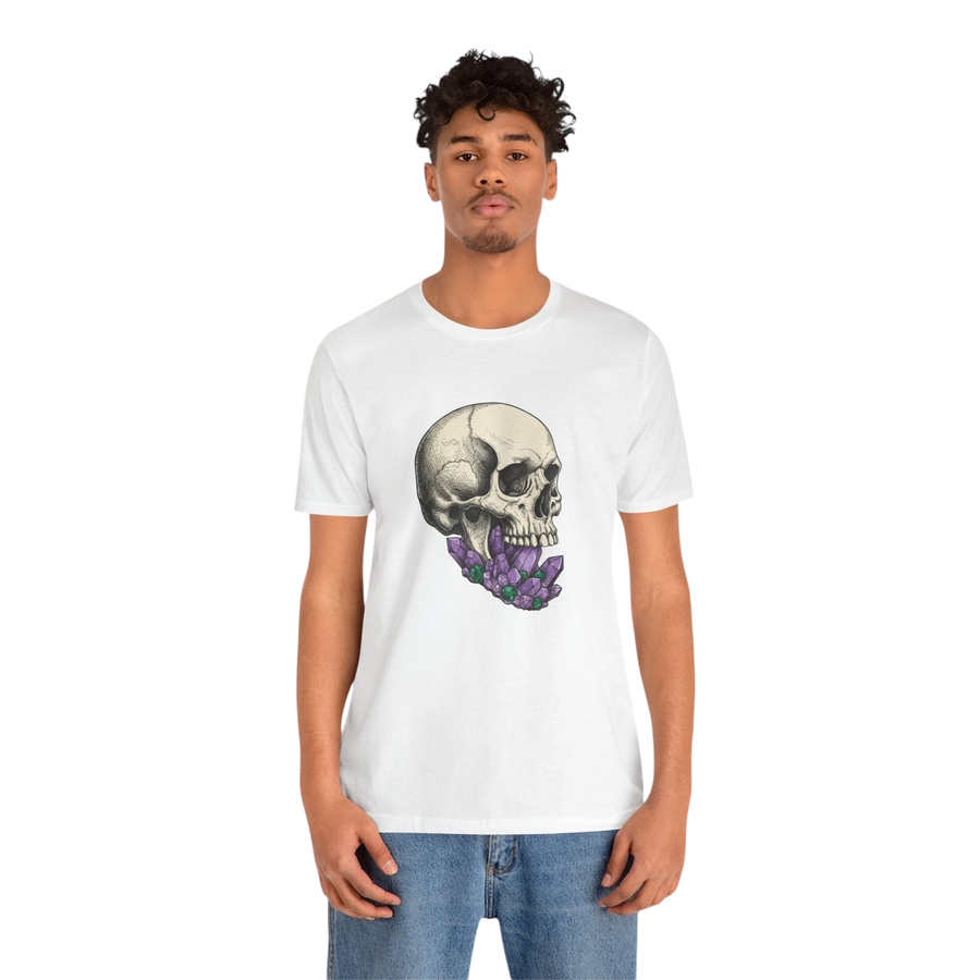 Skull with Purple Crystals Tee — Gothic Skull Crystal T‑Shirt alternate view 4