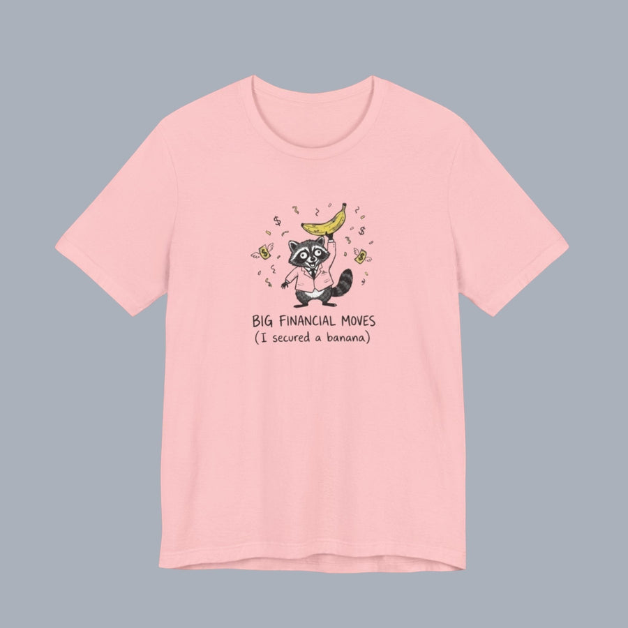Funny Raccoon Tee — “Big Financial Moves (I secured a banana)” Graphic T-Shirt alternate view 25