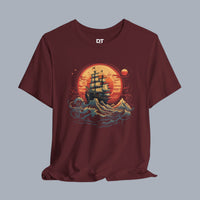 Sailing Sunset Tee — Vintage Ship Graphic T-Shirt