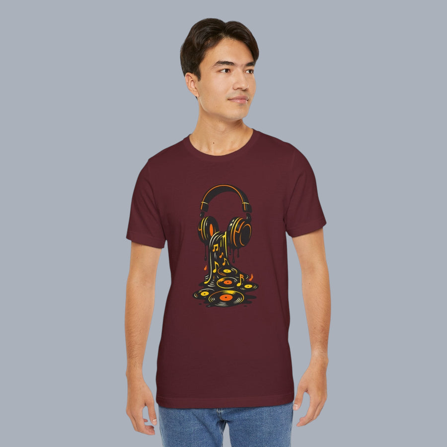 Melting Headphones Tee — Retro Vinyl Drip Music T-Shirt alternate view 17
