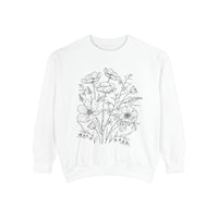 Wildflowers Outline Garment-Dyed Sweatshirt alternate view 4