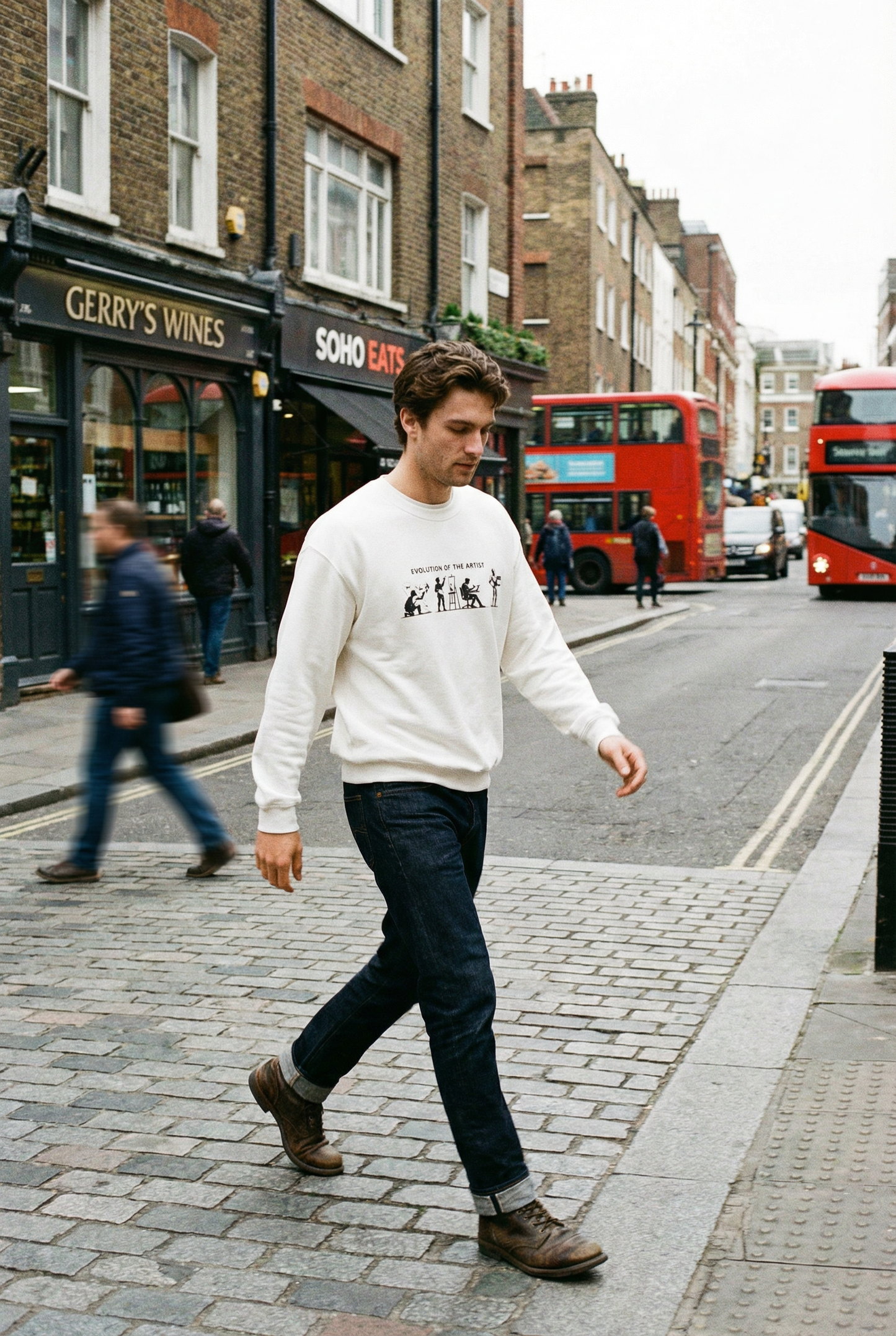 Artist Evolution Crewneck Sweatshirt — "Evolution of the Artist" Graphic Crewneck alternate view 2