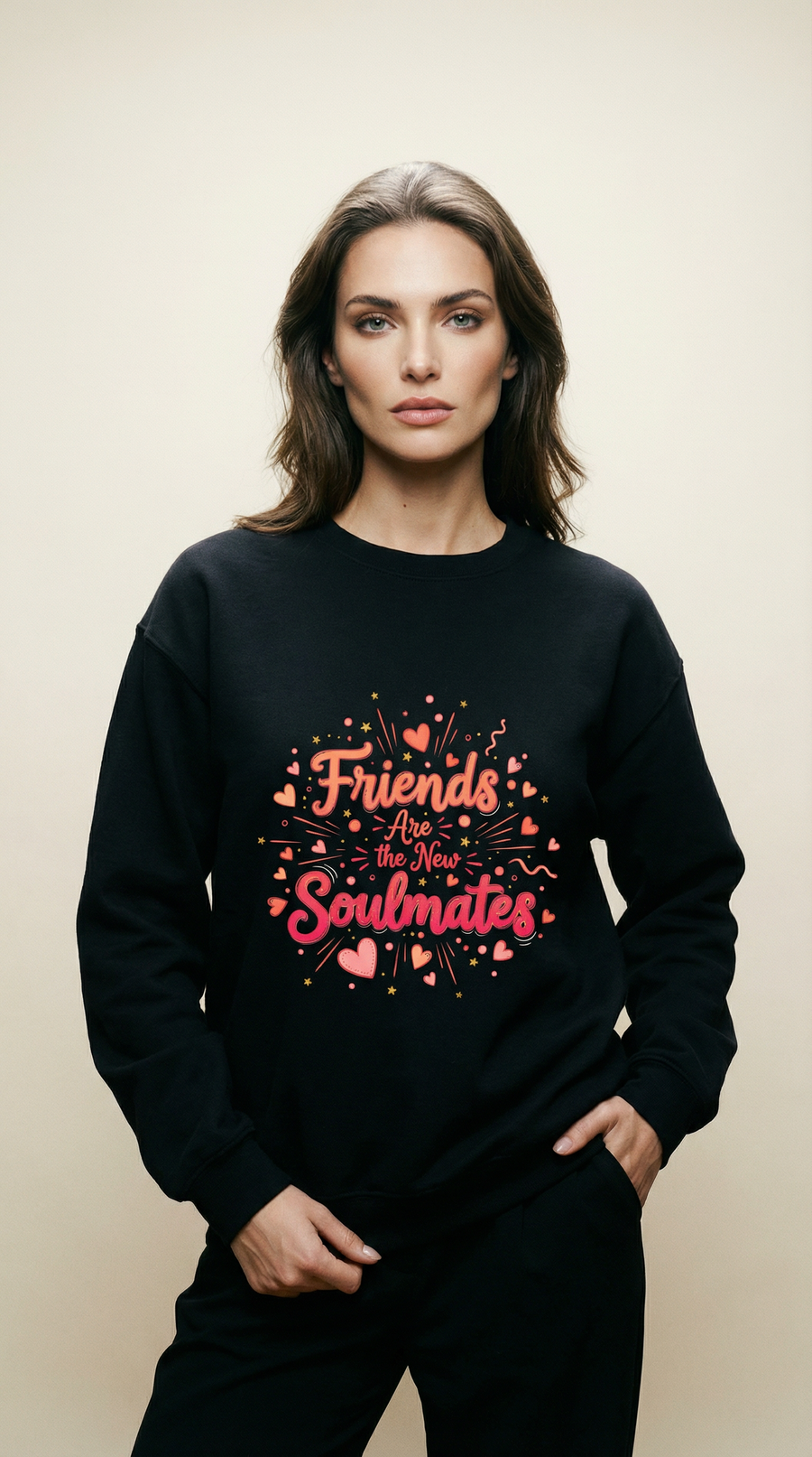 Friends Are the New Soulmates Sweatshirt | Galentine's crewneck, female friendship