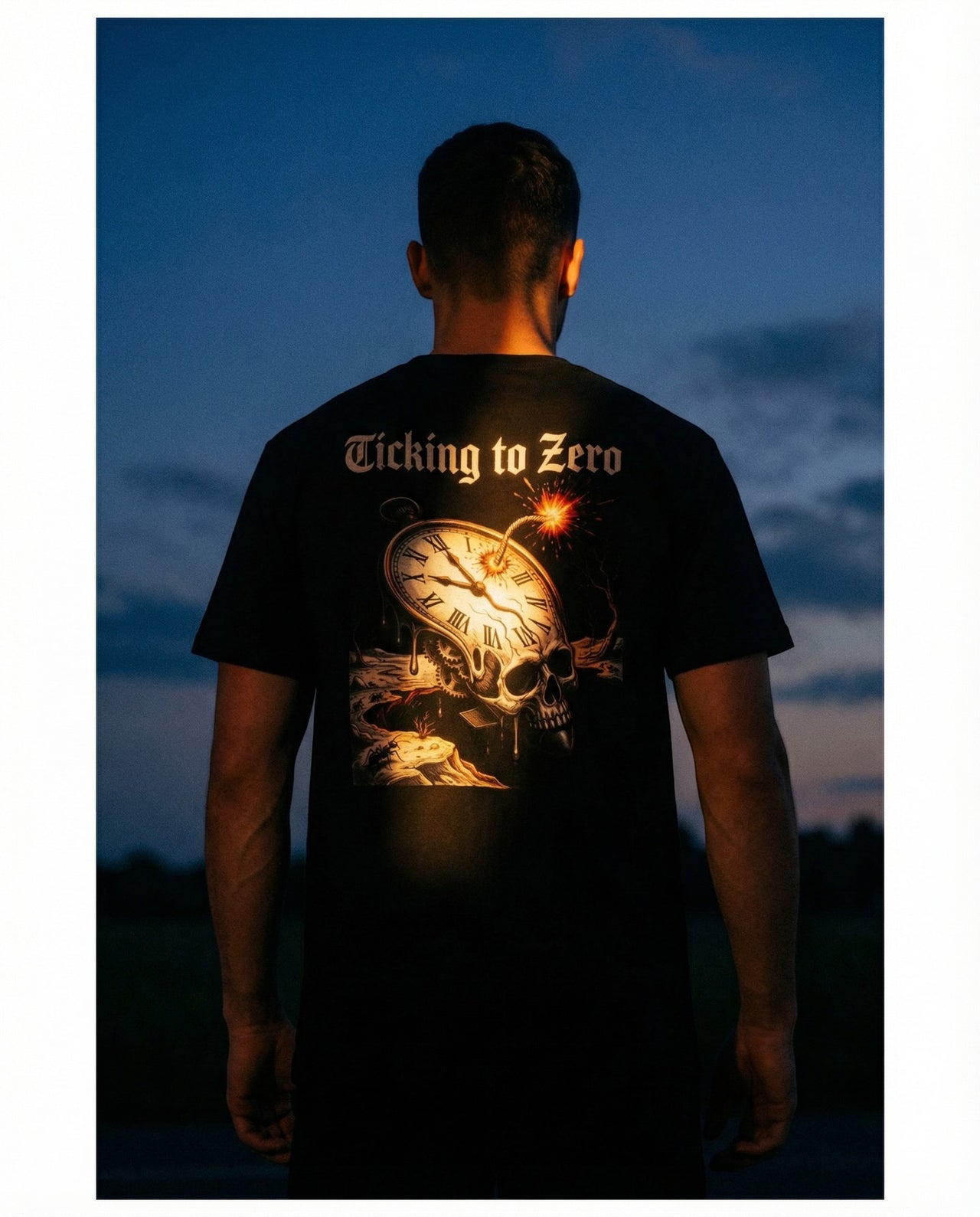 Ticking to Zero Skull Clock T-Shirt