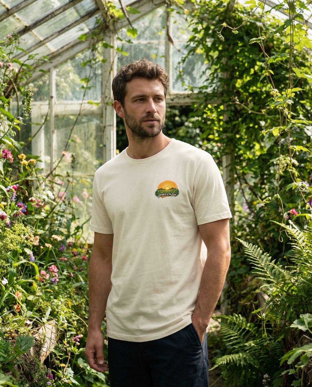 Grown by the Sun Tee — Sunrise Farming Graphic T-Shirt