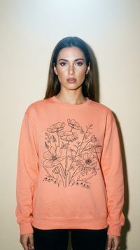 Wildflowers Outline Garment-Dyed Sweatshirt alternate view 2