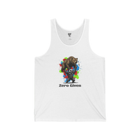 DailyThreadCo. white cotton graphic tank top with a bear lifting a honey badger and 