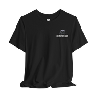 DailyThreadCo. black cotton athletic tee with crew neck and chest graphic of a skull with 