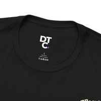 DailyThreadCo. black 100% cotton crew neck t-shirt with skeleton deadlifting graphic and 
