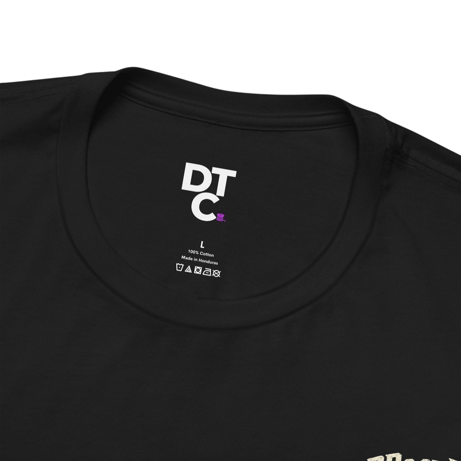 DailyThreadCo. black 100% cotton crew neck t-shirt with skeleton deadlifting graphic and "PRs or Die" text.