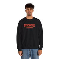 DailyThreadCo. black crewneck sweatshirt with red 
