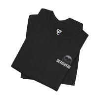 DailyThreadCo. black 100% cotton graphic gym tee with 'Deadweight' skull logo on chest.