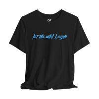 DailyThreadCo. black 100% cotton t-shirt with blue 