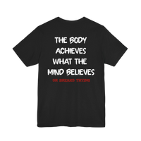 DailyThreadCo. black cotton athletic tee with white text 
