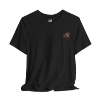 DailyThreadCo. black 100% cotton t-shirt with a small graphic of a anatomical heart on the left chest.