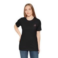 DailyThreadCo. black 100% cotton t-shirt with a small anatomical heart graphic on the left chest.