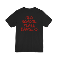 DailyThreadCo. black 100% cotton t-shirt with red distressed text reading 