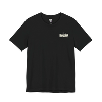DailyThreadCo. black 100% Airlume cotton t-shirt with a distressed skeleton graphic and 