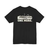 DailyThreadCo. black 100% Airlume cotton t-shirt with a graphic of a skeleton reclining on a board with the text 