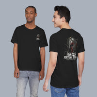 DailyThreadCo. black 100% cotton t-shirt with a distressed Spartan helmet graphic and 