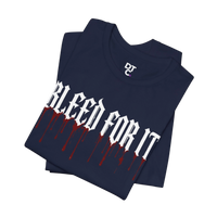 DailyThreadCo. navy blue cotton tee with white gothic lettering 