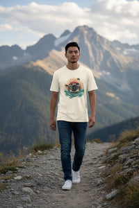 Camera Sunset Tee — Vintage Beach Photography T-Shirt