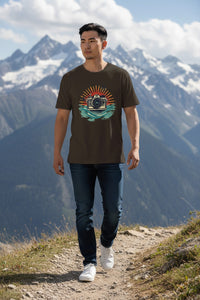 Camera Sunset Tee — Vintage Beach Photography T-Shirt