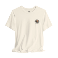 DailyThreadCo. cream 100% cotton t-shirt with a celestial sun and moon graphic on the chest.