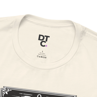 DailyThreadCo. cream 100% cotton crew neck t-shirt with 'The Fool' tarot card graphic on front.