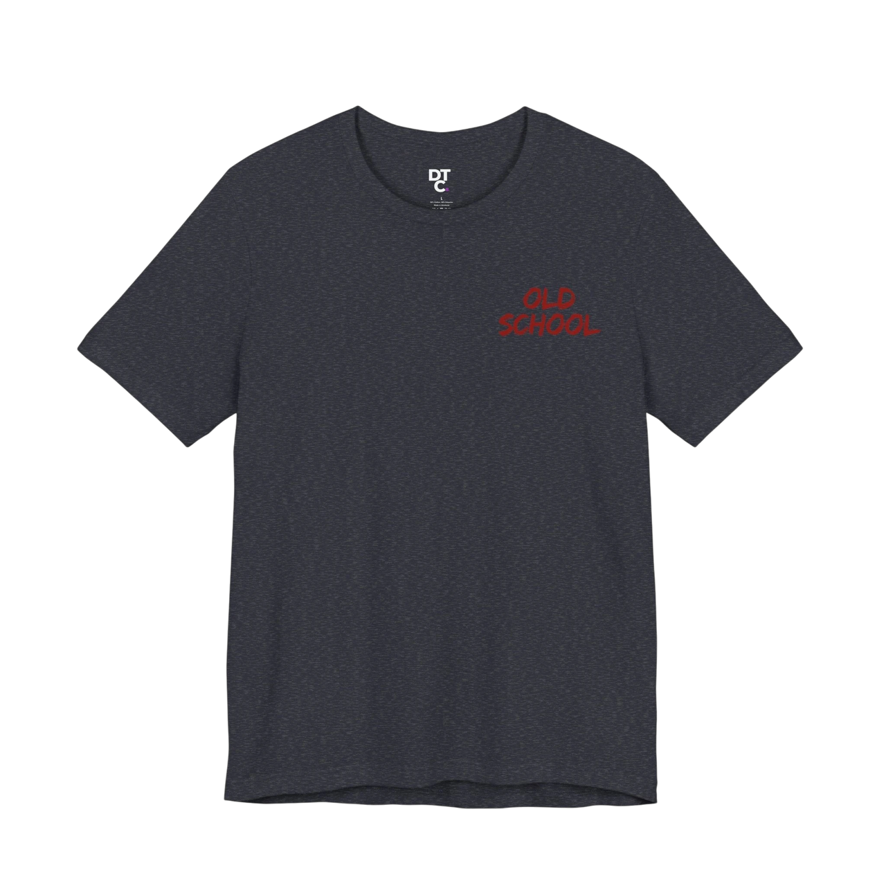 DailyThreadCo. dark grey heathered 100% cotton t-shirt with red