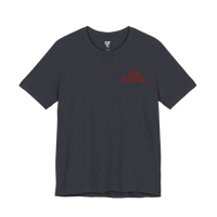 DailyThreadCo. dark grey heathered 100% cotton t-shirt with red