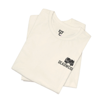 DailyThreadCo. cream 100% cotton graphic tee with 'Deadweight' skull logo on chest and bold back text.