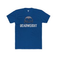 DailyThreadCo. blue cotton crew neck t-shirt with a distressed skull graphic and 