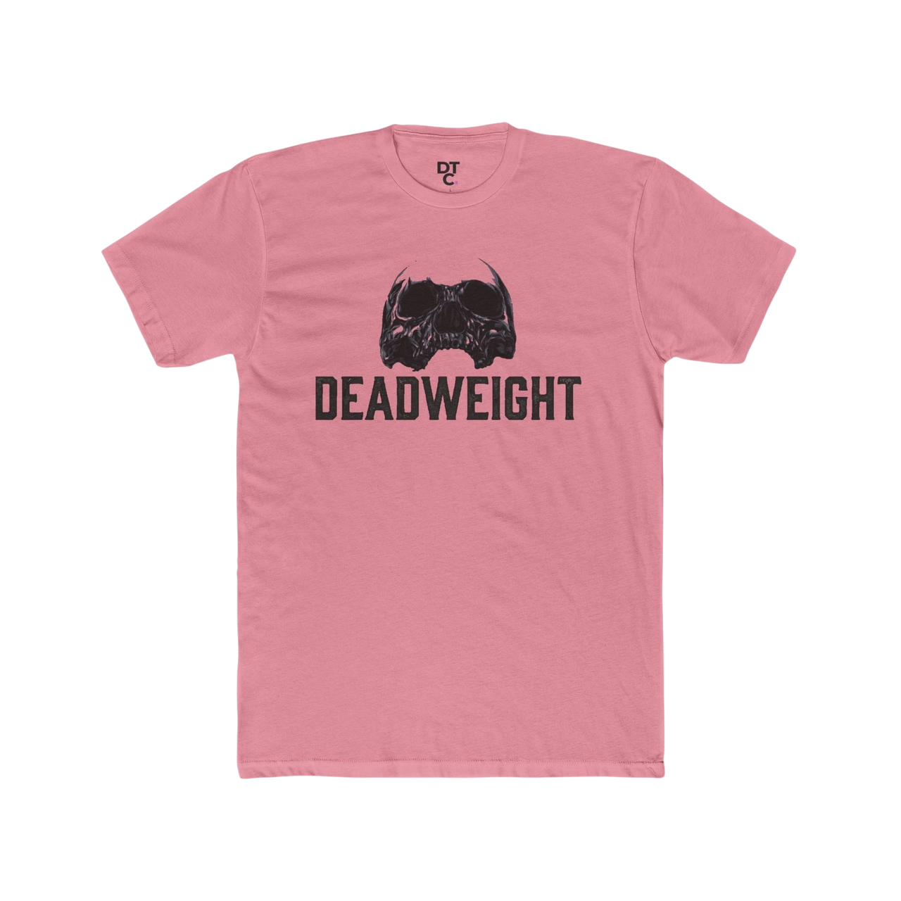 DailyThreadCo. pink cotton t-shirt with a black skull graphic and "DEADWEIGHT" text below.