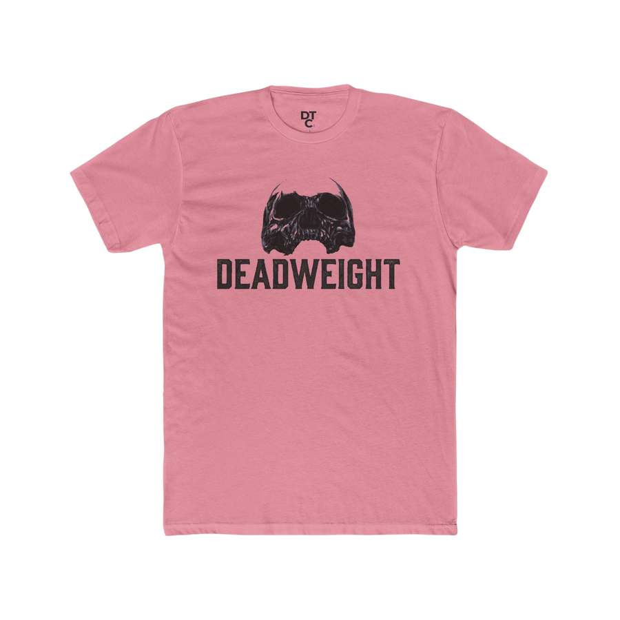 DailyThreadCo. pink cotton t-shirt with a black skull graphic and "DEADWEIGHT" text below.