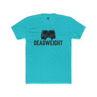 DailyThreadCo. turquoise cotton t-shirt with a black skull graphic and 