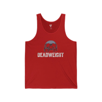 DailyThreadCo. red cotton tank top with faded skull graphic and 