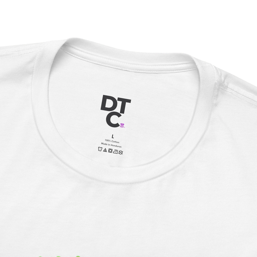 DailyThreadCo. white 100% cotton t-shirt with a funny raccoon graphic and "Bulking Season Is Every Season" text.