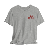 DailyThreadCo. grey 100% cotton t-shirt with red embroidered 