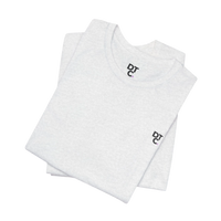 DailyThreadCo. heather grey 100% cotton t-shirt with crew neck and small DTC logo on chest.