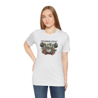 DailyThreadCo. light grey 100% cotton t-shirt with a graphic of a possum lifting a barbell and the text MAXIMUM EFFORT.