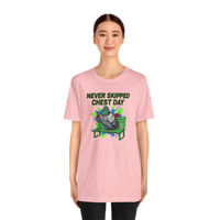 DailyThreadCo. pink cotton t-shirt with a graphic of a pigeon on a bench and the text 