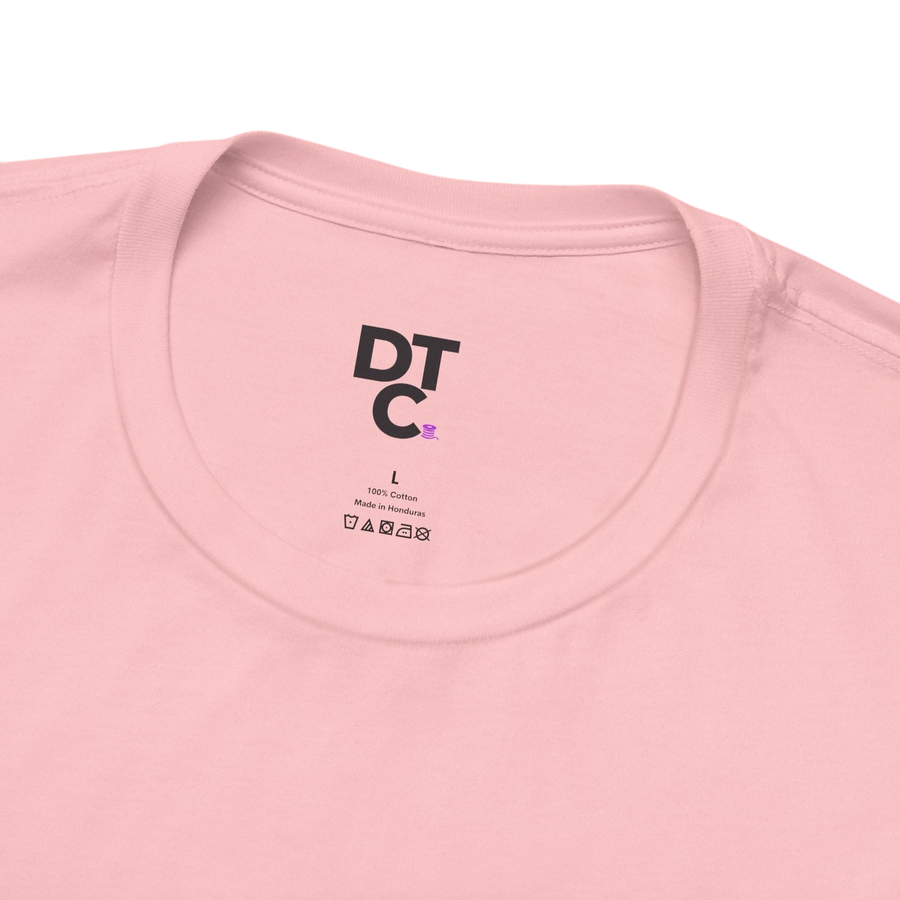 DailyThreadCo. light pink 100% cotton t-shirt with crew neck and size L label. Gothic graphic tee.