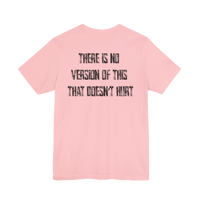 DailyThreadCo. pink 100% cotton t-shirt with distressed text graphic on back