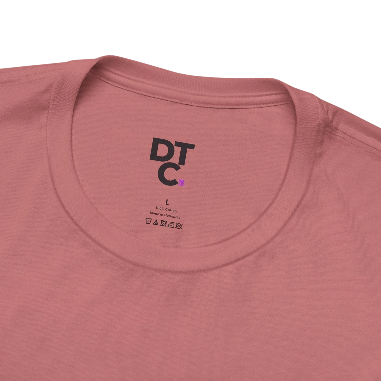 DailyThreadCo. muted rose 100% cotton t-shirt with a graphic print on the back and a small chest emblem. Size L.