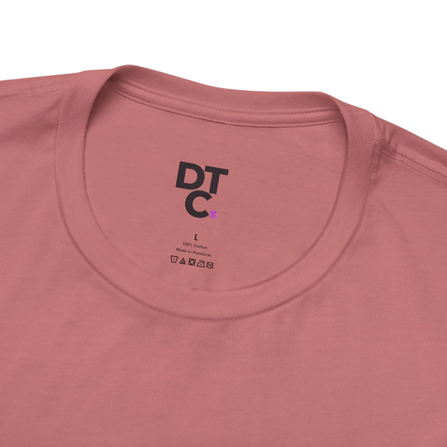 DailyThreadCo. muted rose 100% cotton t-shirt with a graphic print on the back and a small chest emblem. Size L.
