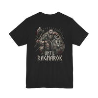 DailyThreadCo. black 100% cotton t-shirt with a Viking warrior graphic and 