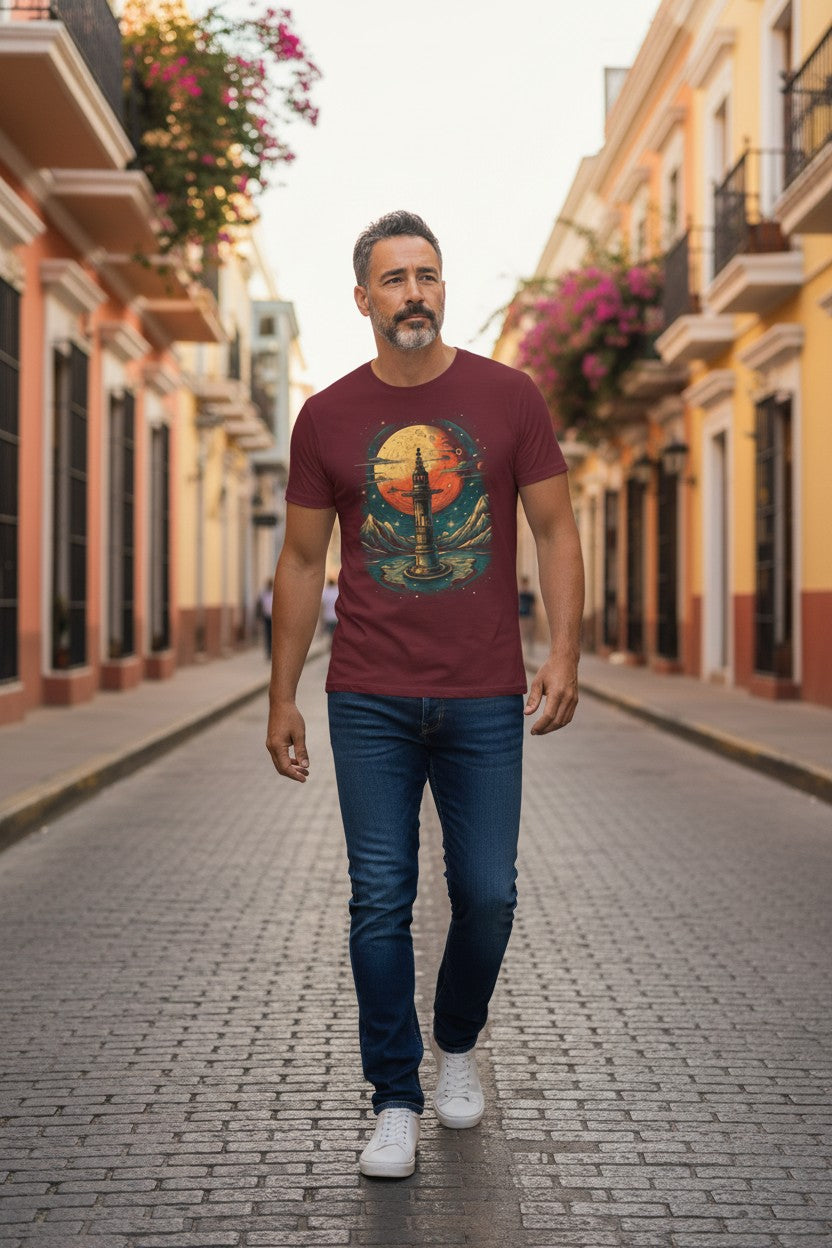 Vintage Telescope Tee — Vintage Space Adventure T‑Shirt